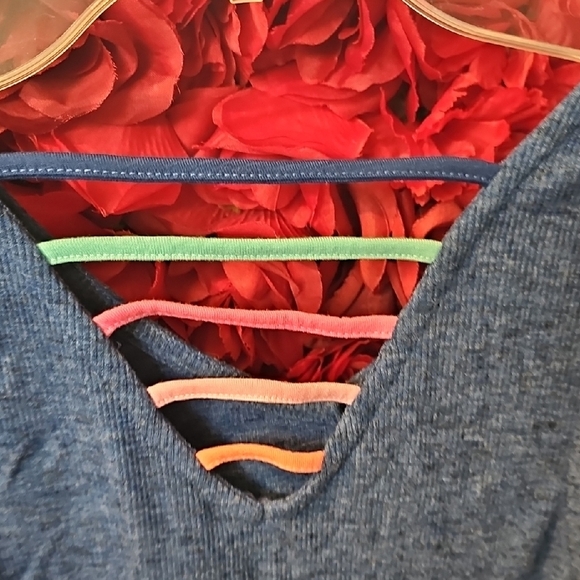 SO Blue Girls Sleeveless Dress with Rainbow Embroidery Size XXL (16) - Picture 5 of 7